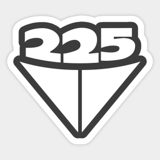 225 Aussie Valiant Badge (White on Asphalt) Sticker